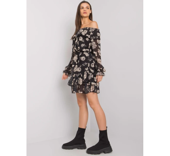 Šaty DHJ SK 15015.56P čierna a béžová