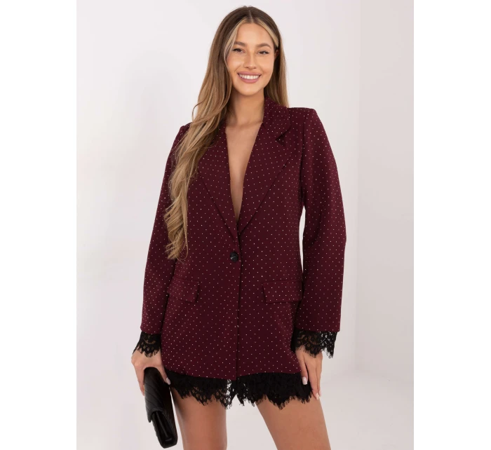 Marynarka IT MA bordowy model 21799657 - FPrice Marynarka IT MA bordowy model 21799657 - FPrice