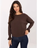 Sweter IT SW model 21480353 ciemny brązowy - FPrice Sweter IT SW model 21480353 ciemny brązowy - FPrice