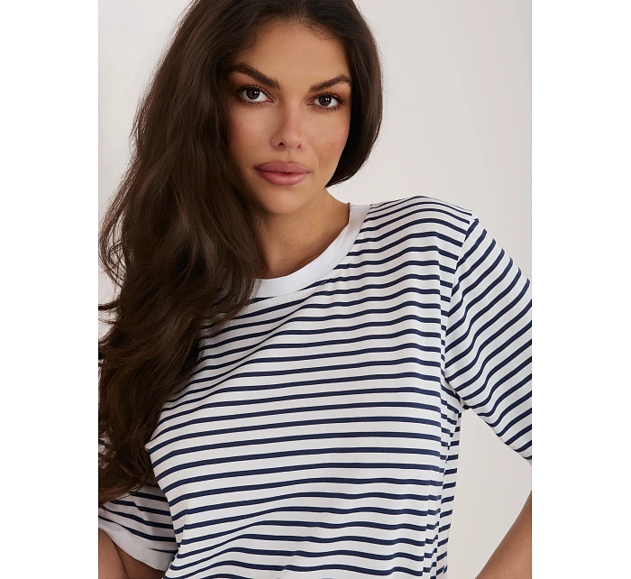 T shirt IT TS model 22076835 biało granatowy - FPrice T shirt IT TS model 22076835 biało granatowy - FPrice