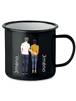 Personalizovaný retro plechový pohár s párom Personalizovaný retro plechový pohár s párom