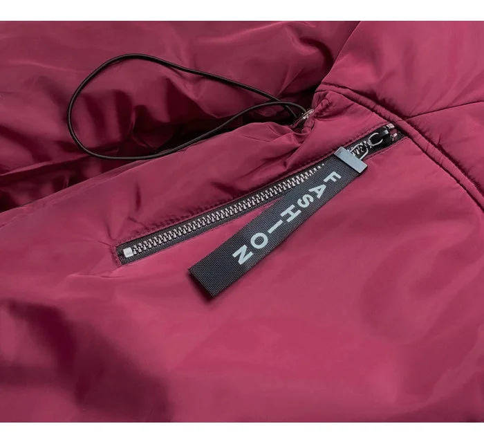 Bordó-béžová dámska bunda pre prechodné obdobie (B8037-74046) Bordó-béžová dámska bunda pre prechodné obdobie (B8037-74046)