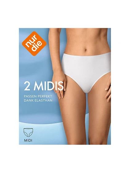 Dámské kalhotky střihu 2 ks COTTON 2x  bílá model 22124261 - NUR DIE