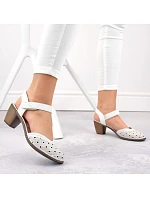 Kožené pohodlné sandály W model 22066508 white - Rieker