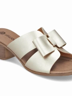 Dámske zlaté kožené žabky Remonte R8759-90