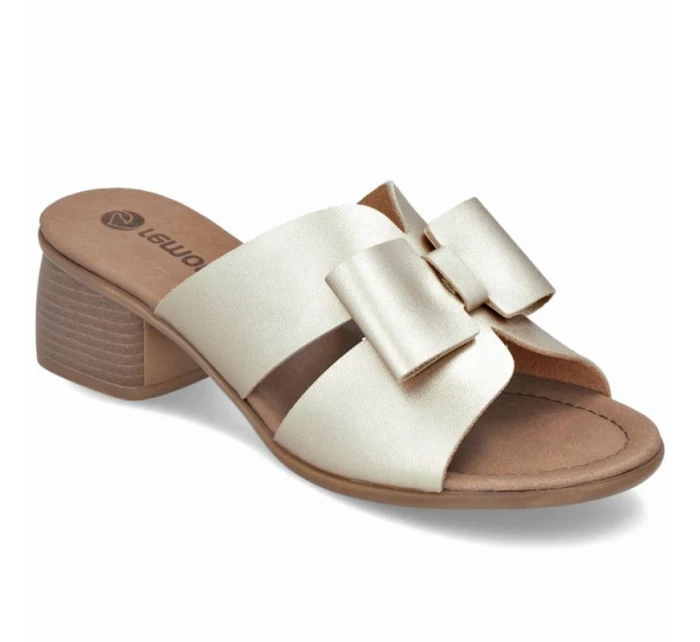 Dámske zlaté kožené žabky Remonte R8759-90 Dámske zlaté kožené žabky Remonte R8759-90