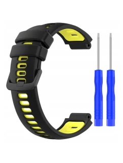 Silikónový remienok pre Garmin G02 - čierno-žltý