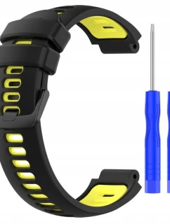 Silikónový remienok pre Garmin G02 - čierno-žltý