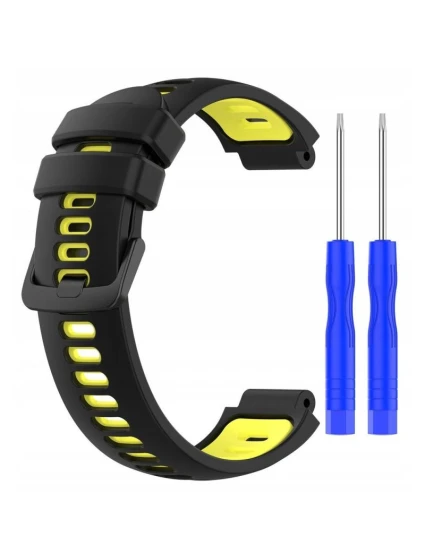Silikónový remienok pre Garmin G02 - čierno-žltý Silikónový remienok pre Garmin G02 - čierno-žltý