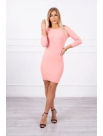 Šaty s ozdobnými knoflíky meruňková