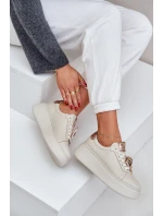Dámské Kožené Tenisky model 21683829 Světle Béžové - CheBello