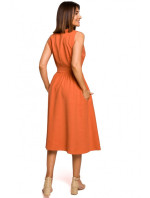 S224 Jedlové šaty bez rukávov - oranžové