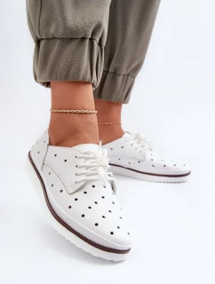 Dámske kožené topánky, biele S.Barski