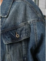 Dámska krátka džínsová bunda klasického strihu modrá FashionStreet TY5632