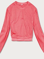 Dámska tenká krátka mikina koralová (8B938-37)