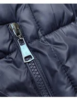 Tmavomodrá dlhá dámska zimná bunda (YP-22073-2)