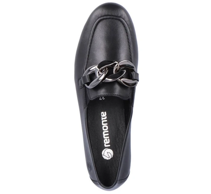 Remonte W RKR645 čierna kožená pohodlná poltopánka na retiazke Remonte W RKR645 čierna kožená pohodlná poltopánka na retiazke