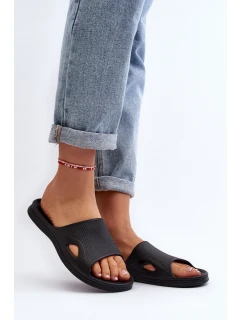 Klasyczne Klapki Damskie Czarne Juniria