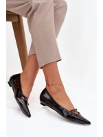 Lakované baleríny s proužky Černé Zarelia