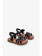 Detské sandále so zapínaním na suchý zips, čierne Marimona Detské sandále so zapínaním na suchý zips, čierne Marimona