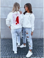 Dámska mikina HEARTBEAT biela FashionStreet BY1214