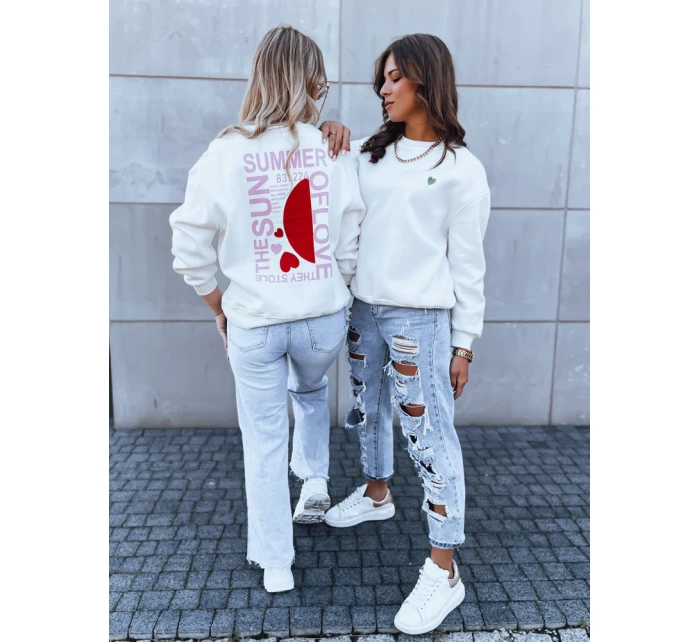 Dámska mikina HEARTBEAT biela FashionStreet BY1214