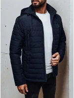 Pánská přechodná prošívaná bunda s kapucí tmavě modrá Dstreet model 21983062 - FashionStreet