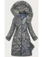 DŁUGA KURTKA PIKOWANA DAMSKA SZARA model 21244212 - Ann Gissy