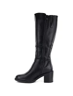 Dámské zateplené černé kozačky na podpatku Sergio model 22367804 - LEONE Dámské zateplené černé kozačky na podpatku Sergio model 22367804 - LEONE
