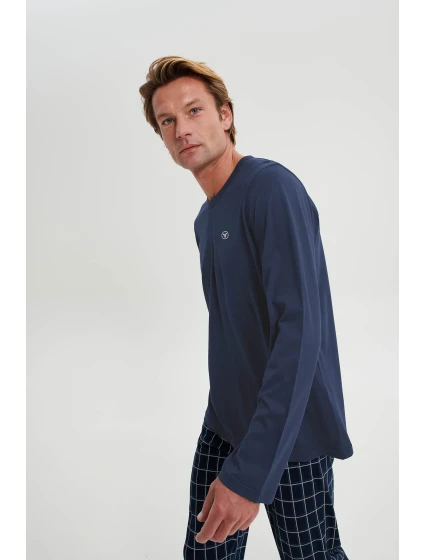 Vamp - Pánske pyžamo s kockovanými nohavicami 21924 - Vamp