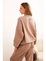 Dámska bavlnená súprava so širokými nohavicami a mikinou na zips Fango