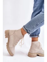 Flat Boots Lewski Shoes model 21607535 Světle béžová - Boto Flat Boots Lewski Shoes model 21607535 Světle béžová - Boto
