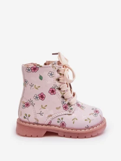 Dětské zateplené boty na zip Růžové model 21634773 - Boto