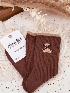 Bavlněné ponožky pruhované s model 21786942 medvídkem - Aura.via