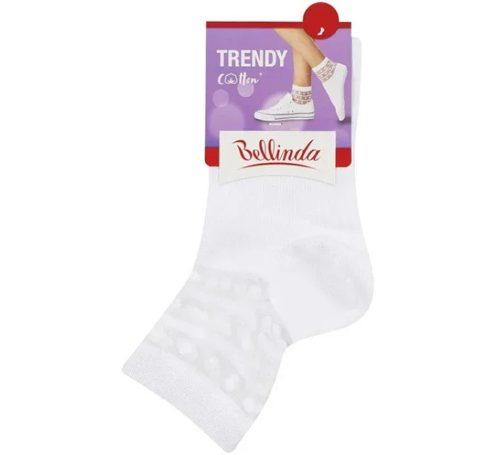 Dámske ponožky s ozdobným lemom TRENDY COTTON SOCKS - Bellinda - biela
