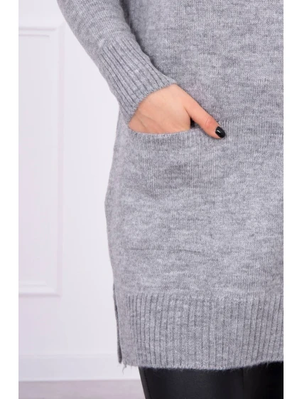 Sveter so stojačikom sivý