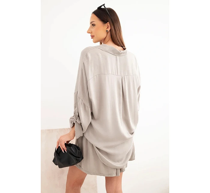 Dámska viskózna košeľa s gombíkmi a voľné fango šortky