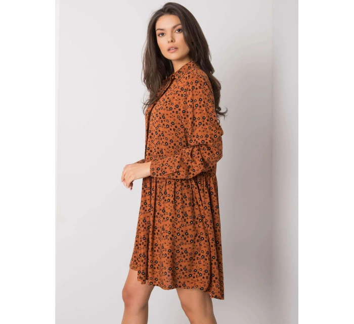 Šaty D73771M30227 svetlo hnedé