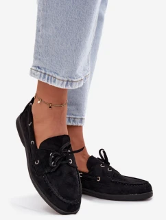 Dámske šnurovacie mokasíny Calivra - čierne