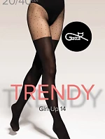 Dámske pančuchy GIRL-UP 14 Black Pattern - Gatta