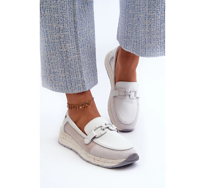 Dámske kožené mokasíny D&A TW210 white - S.Barski