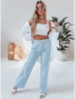 Dámske ležérne nohavice so širokými nohavicami BOHO DAY svetlo modré FashionStreet UY2651