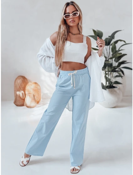 Dámske ležérne nohavice so širokými nohavicami BOHO DAY svetlo modré FashionStreet UY2651