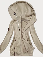 Dámska jednoduchá mikina bez gombíkov v béžovej farbe (2311)