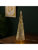 VIANOČNÝ STROMČEK DEKORATÍVNY ZLATÝ LED TEPLÁ BIELA 40CM