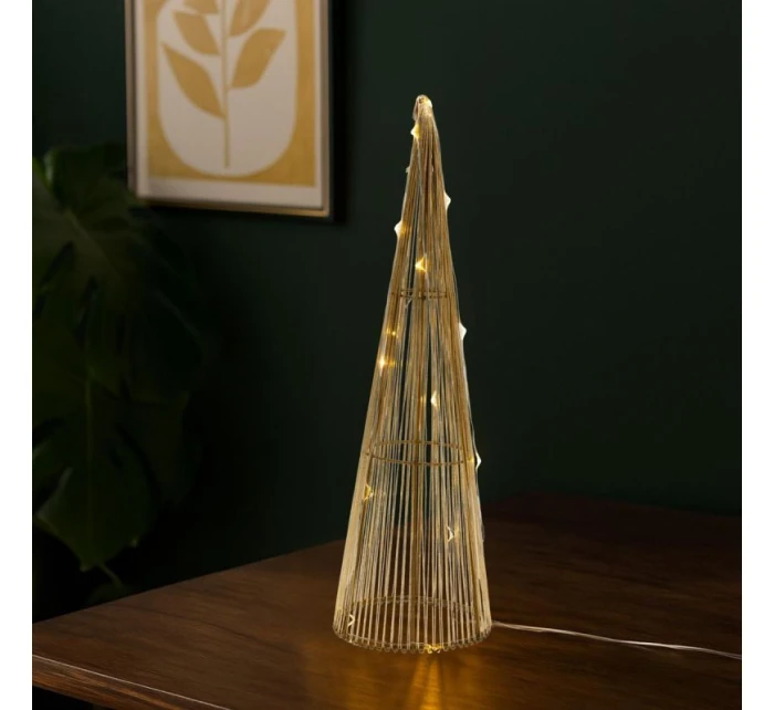 VIANOČNÝ STROMČEK DEKORATÍVNY ZLATÝ LED TEPLÁ BIELA 40CM