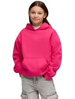 Detská mikina s kapucňou Puma ESS Centered Cat Logo Relaxed Hoodie fuchsia 692973 59