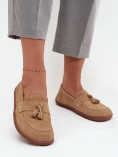 Kožené semišové model 21712678 typu barefoot 322 béžové - Zazoo