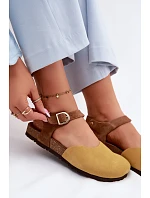 Kožené Semišové Dámské Sandály S Uzavřenými Prsty Maciejka H7365-07 Žluté