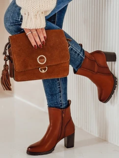 Dámske čižmy BOOTELY na podpätku camel FashionStreet ZY0497